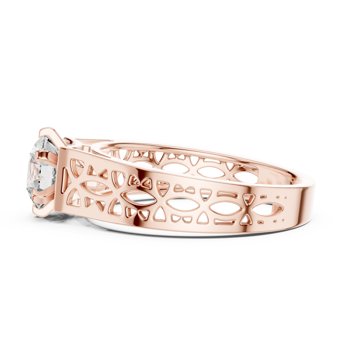 Designer Round Cut Halo Diamond Ring – Elegant Gold Ring.
