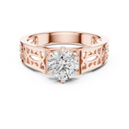 Designer Round Cut Halo Diamond Ring – Elegant Gold Ring.