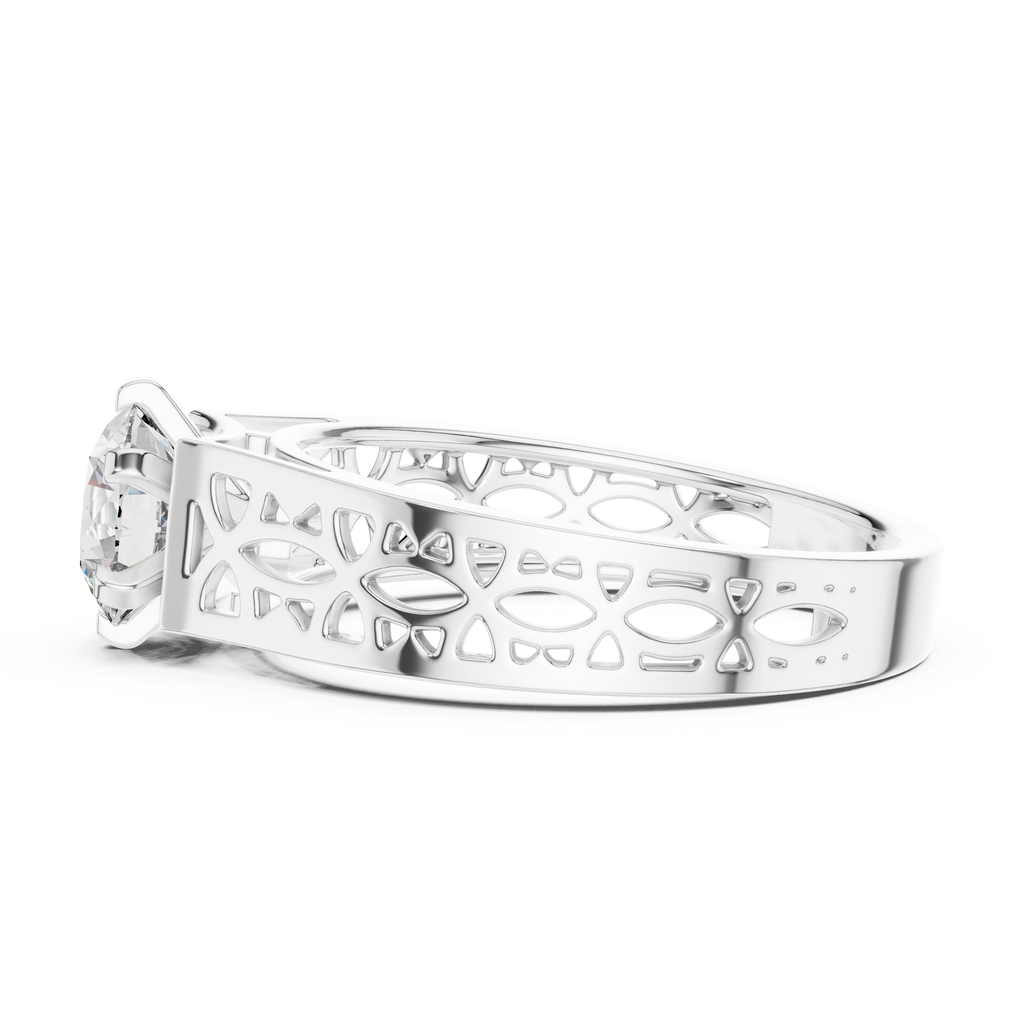 Designer Round Cut Halo Diamond Ring – Elegant Gold Ring.