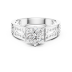 Designer Round Cut Halo Diamond Ring – Elegant Gold Ring.