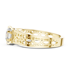 Designer Round Cut Halo Diamond Ring – Elegant Gold Ring.