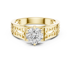 Designer Round Cut Halo Diamond Ring – Elegant Gold Ring.