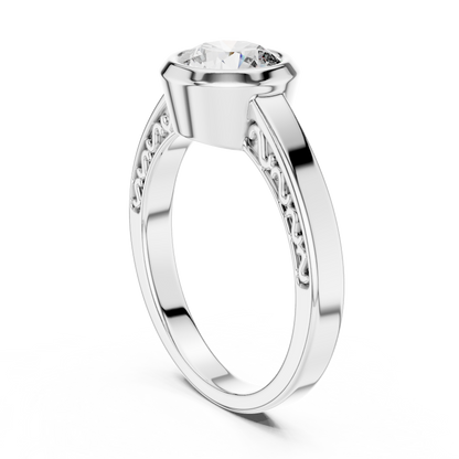 Round Cut Halo Diamond Ring – Luxury Engagement Band