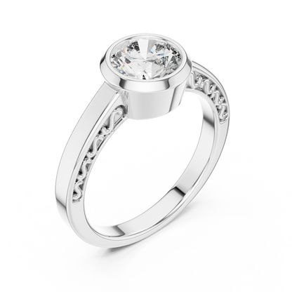 Round Cut Halo Diamond Ring – Luxury Engagement Band