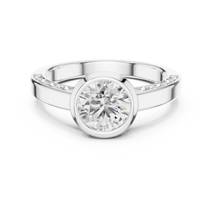 Round Cut Halo Diamond Ring – Luxury Engagement Band