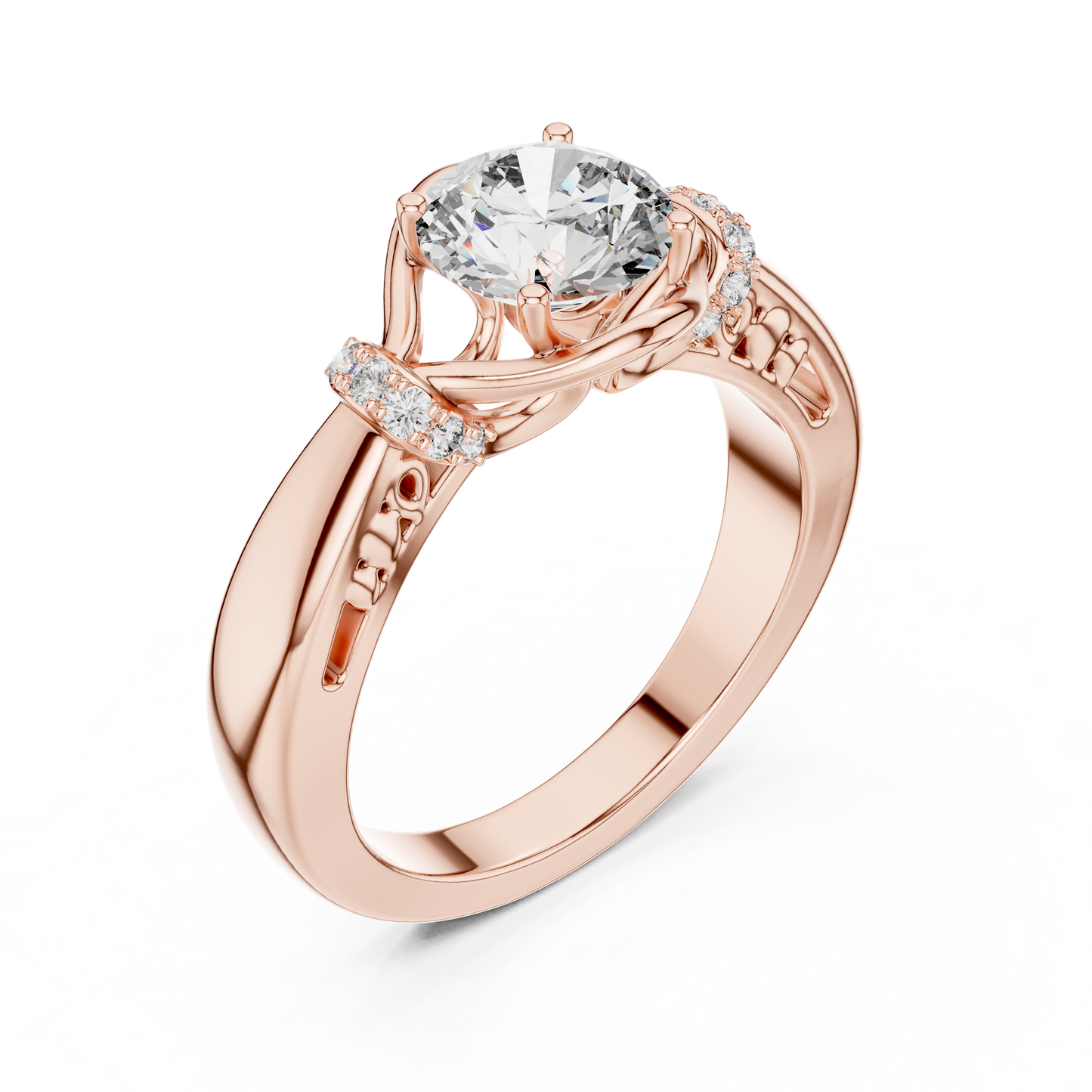 Graceful Diamond Engagement Ring – Designer Gold Ring