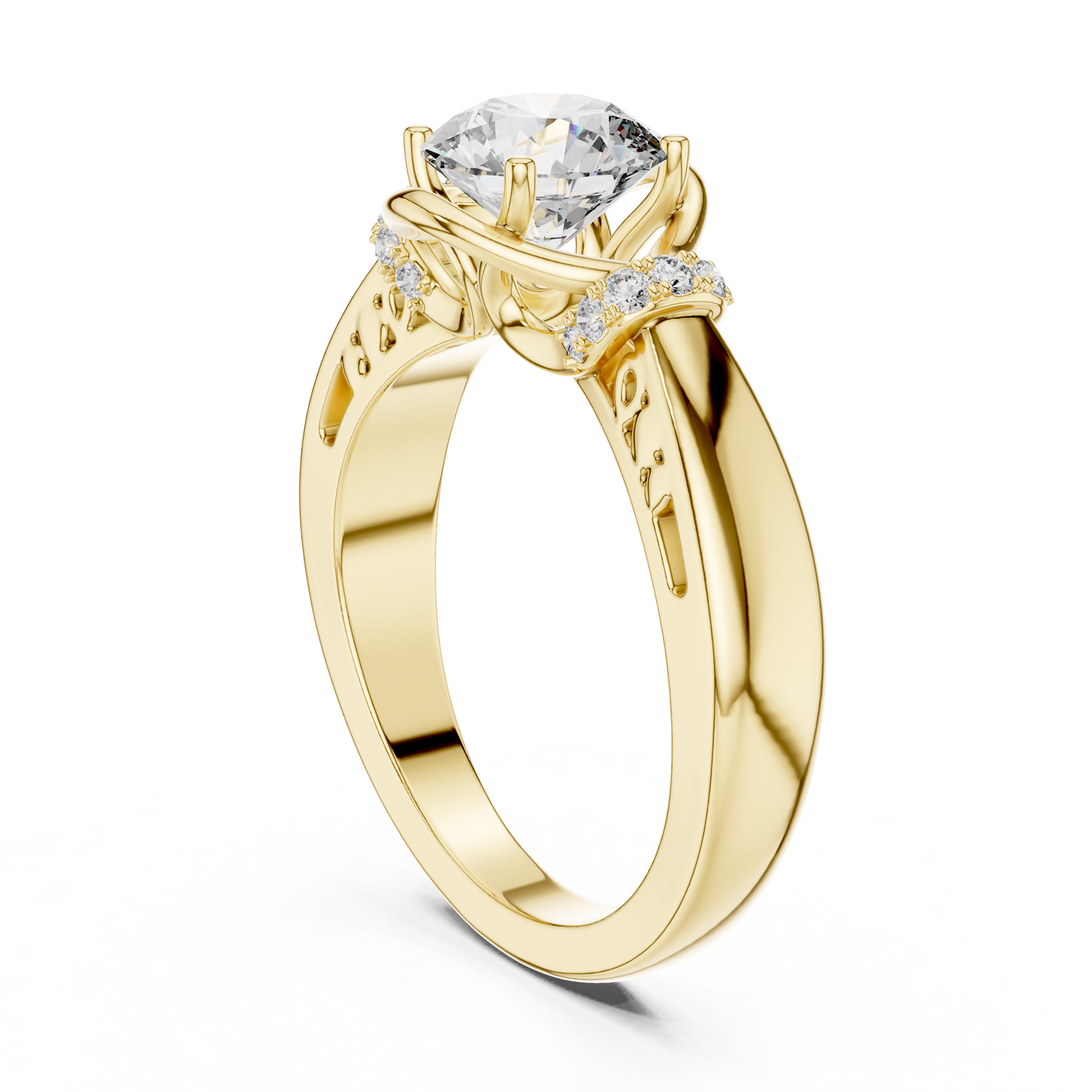 Graceful Diamond Engagement Ring – Designer Gold Ring