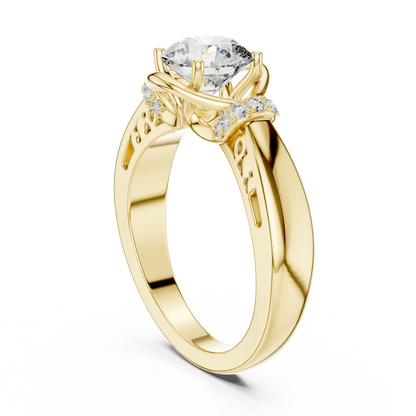 Graceful Diamond Engagement Ring – Designer Gold Ring