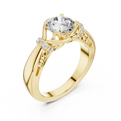 Graceful Diamond Engagement Ring – Designer Gold Ring