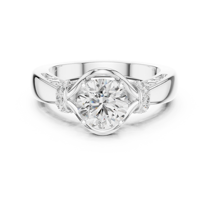Graceful Diamond Engagement Ring – Designer Gold Ring