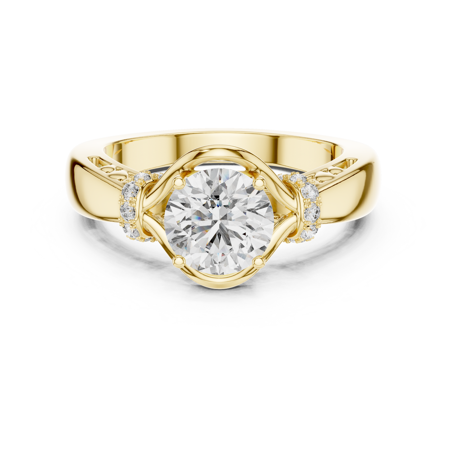 Graceful Diamond Engagement Ring – Designer Gold Ring