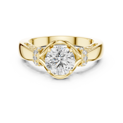 Graceful Diamond Engagement Ring – Designer Gold Ring