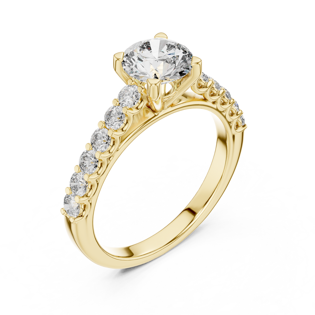 Classic Solitaire Diamond Ring – Timeless Gold Engagement Band.