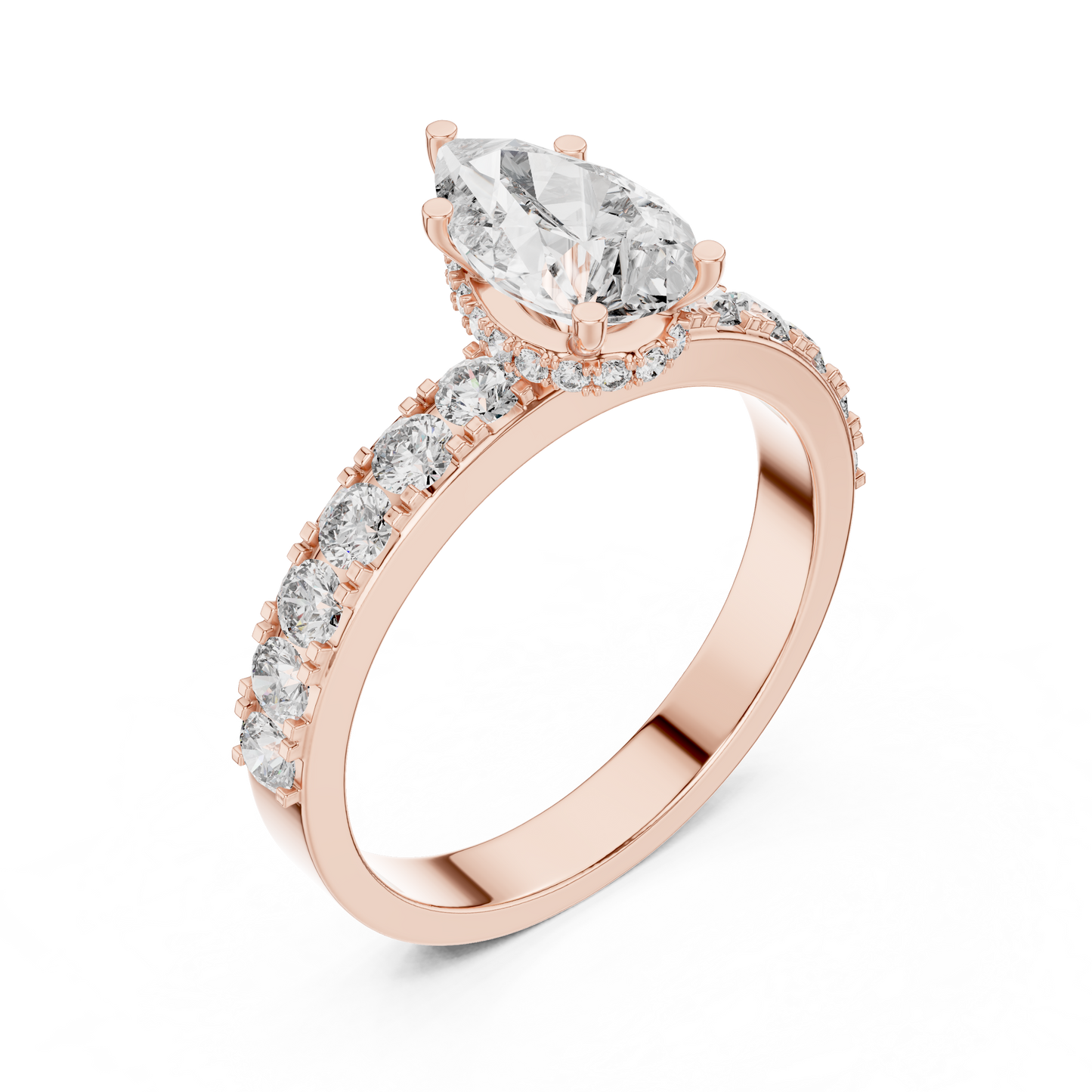 Signature Pear Cut Diamond Ring – Luxury Gold Solitaire.