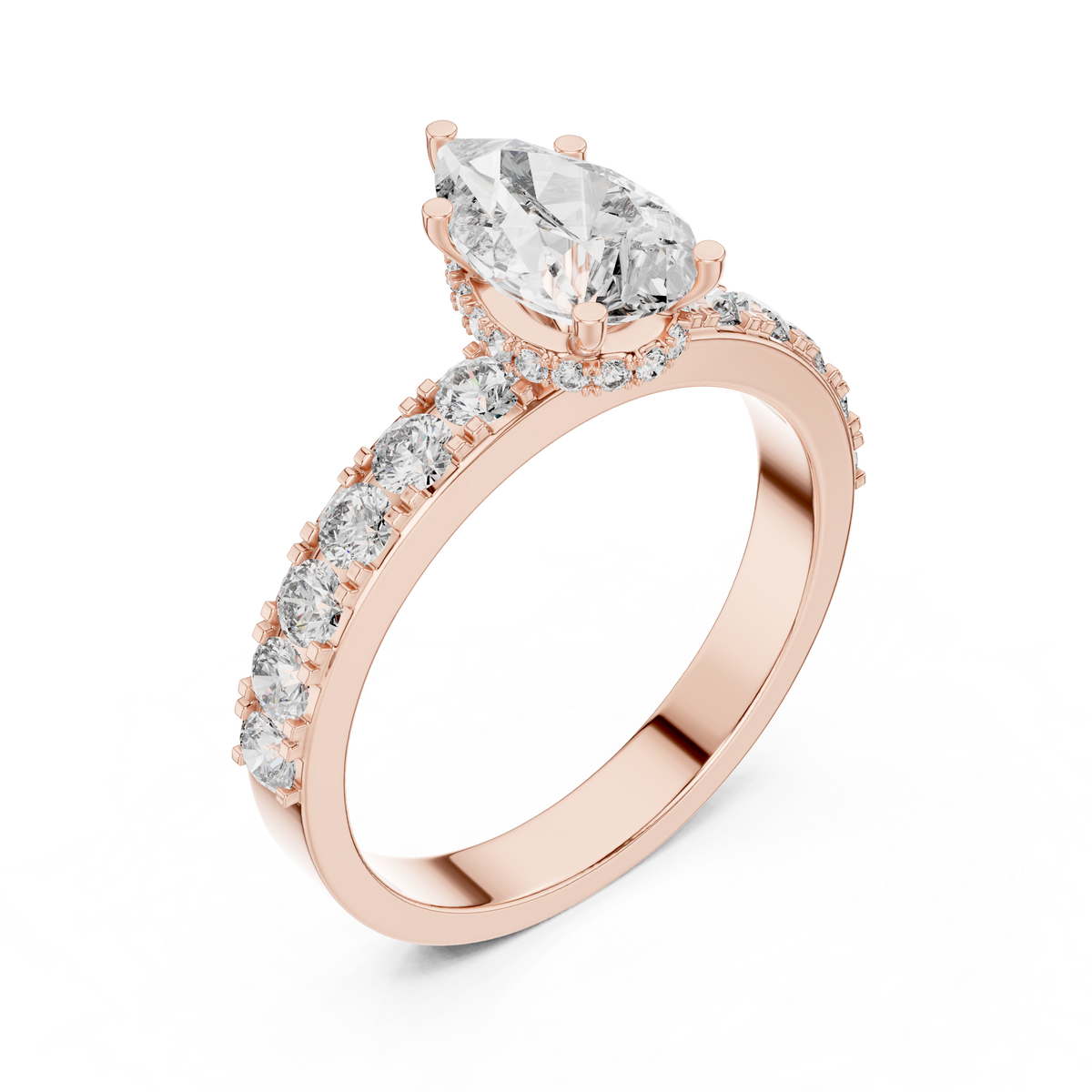Signature Pear Cut Diamond Ring – Luxury Gold Solitaire.