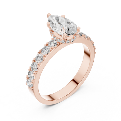 Signature Pear Cut Diamond Ring – Luxury Gold Solitaire.