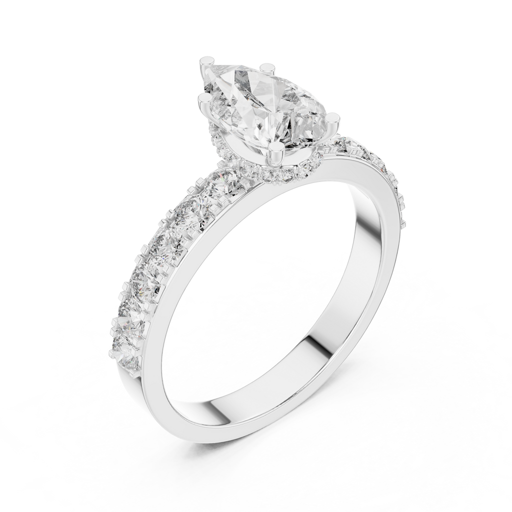 Signature Pear Cut Diamond Ring – Luxury Gold Solitaire.