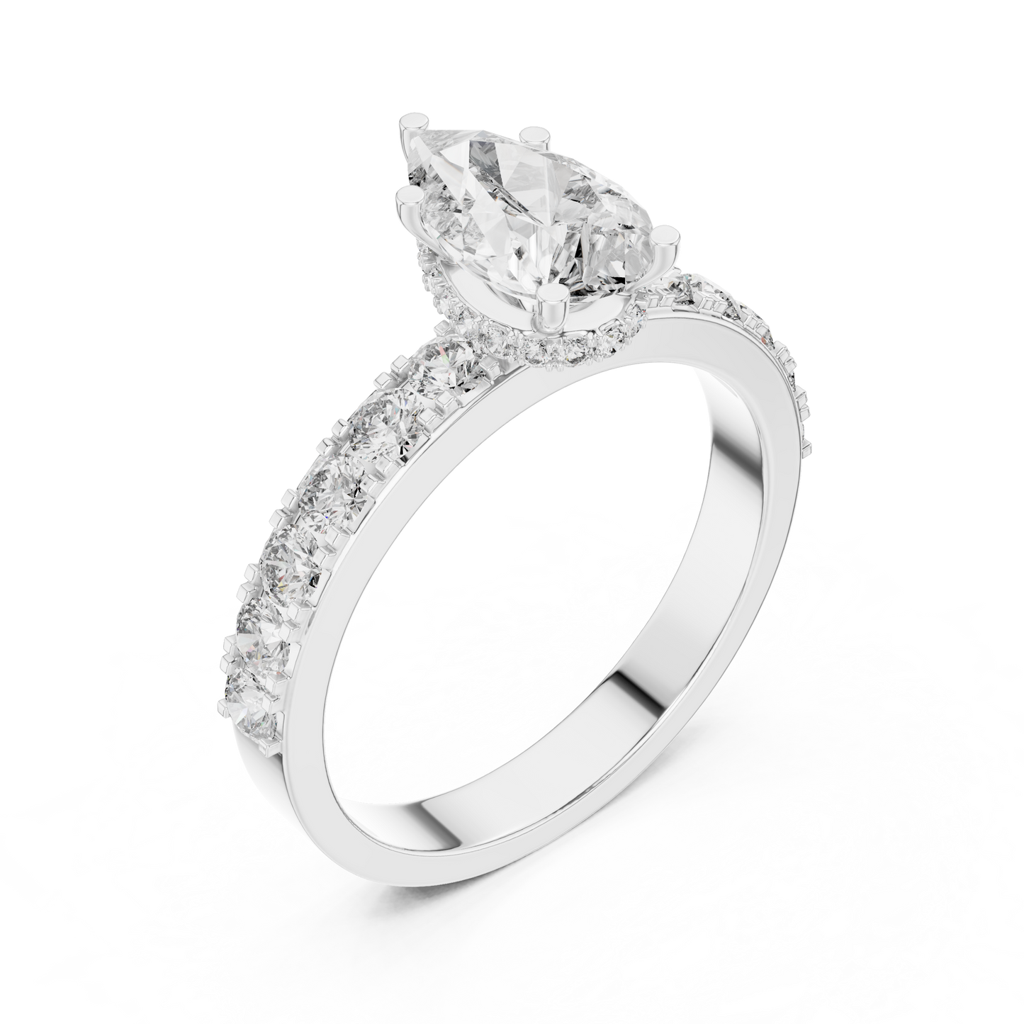 Signature Pear Cut Diamond Ring – Luxury Gold Solitaire.