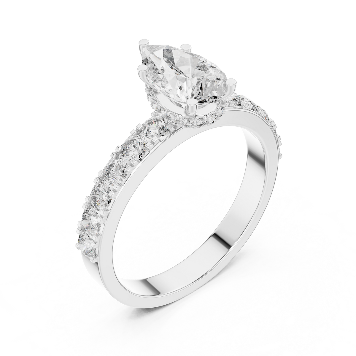 Signature Pear Cut Diamond Ring – Luxury Gold Solitaire.