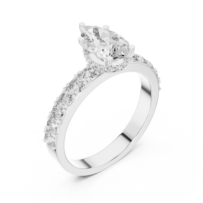 Signature Pear Cut Diamond Ring – Luxury Gold Solitaire.