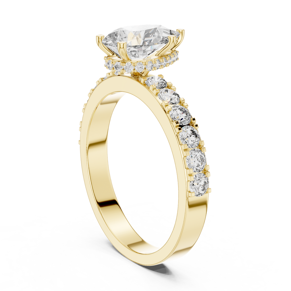 Signature Pear Cut Diamond Ring – Luxury Gold Solitaire.