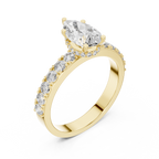 Signature Pear Cut Diamond Ring – Luxury Gold Solitaire.