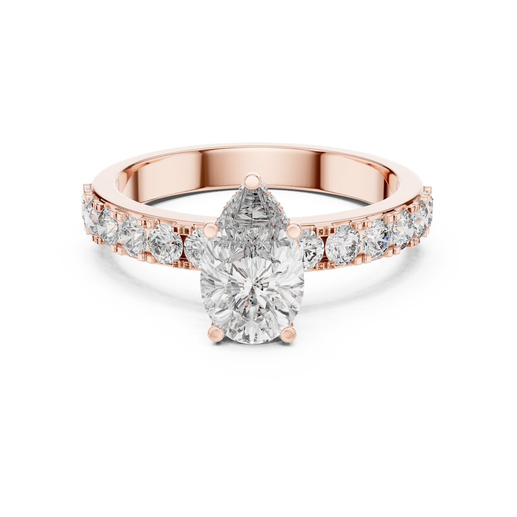 Signature Pear Cut Diamond Ring – Luxury Gold Solitaire.