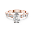 Signature Pear Cut Diamond Ring – Luxury Gold Solitaire.