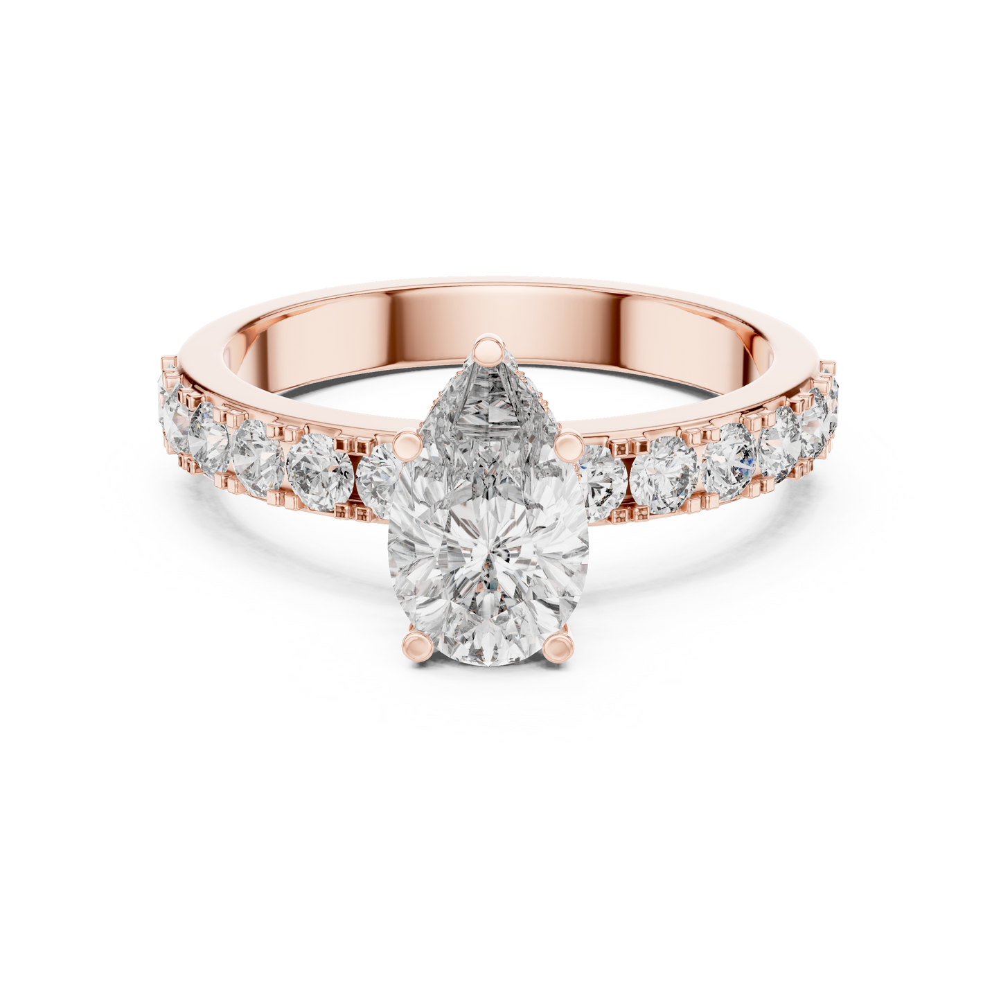 Signature Pear Cut Diamond Ring – Luxury Gold Solitaire.