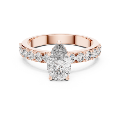 Signature Pear Cut Diamond Ring – Luxury Gold Solitaire.