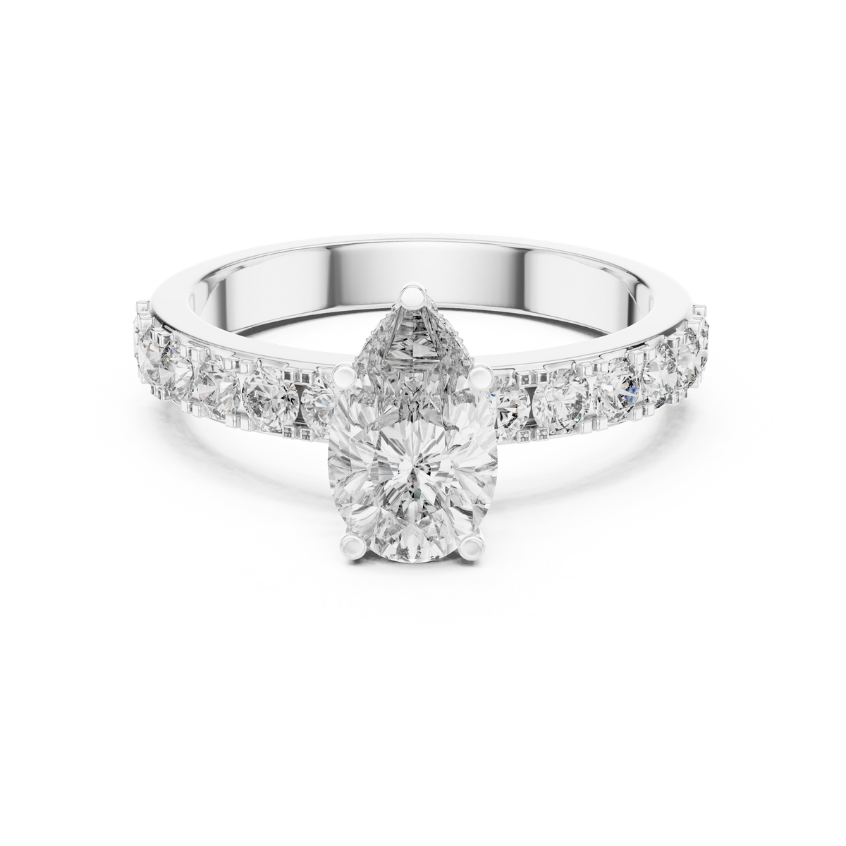 Signature Pear Cut Diamond Ring – Luxury Gold Solitaire.