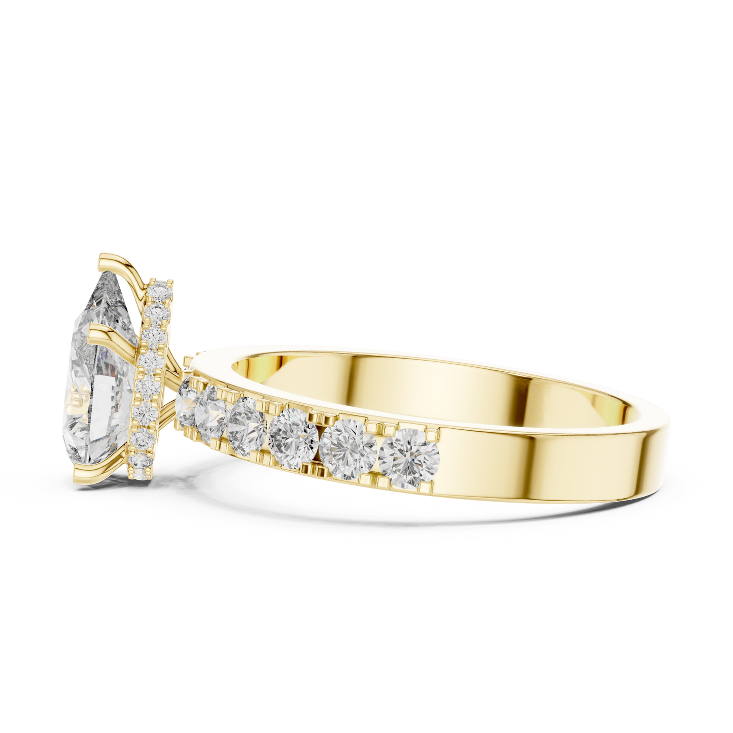 Signature Pear Cut Diamond Ring – Luxury Gold Solitaire.