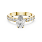 Signature Pear Cut Diamond Ring – Luxury Gold Solitaire.