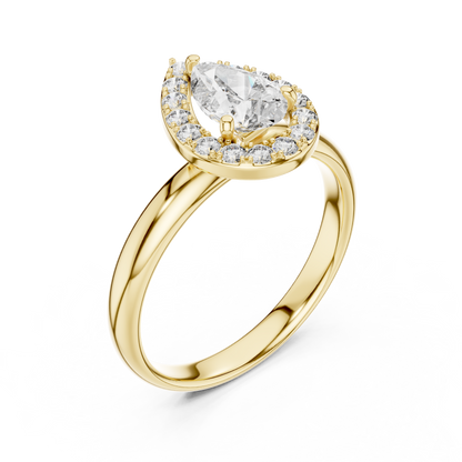 Modern Pear Diamond Ring – Stylish Gold Engagement Band