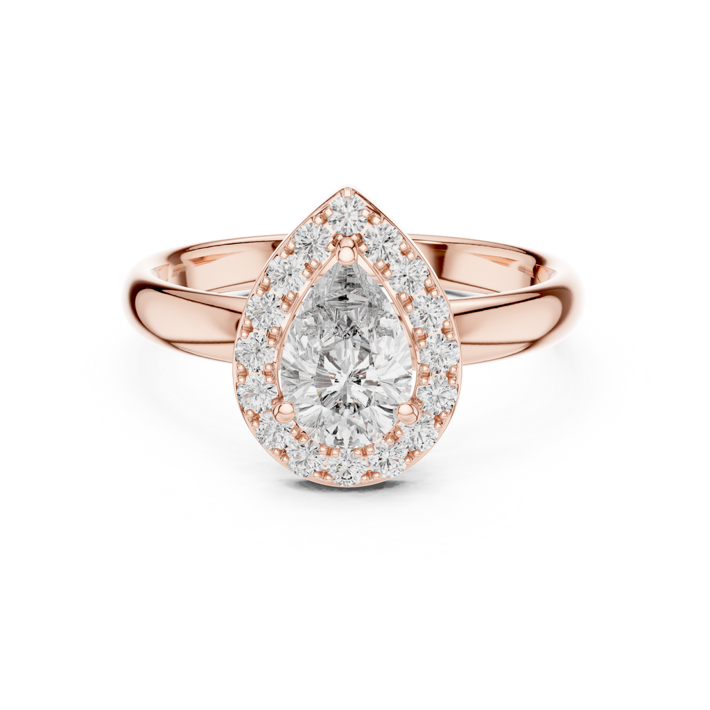 Modern Pear Diamond Ring – Stylish Gold Engagement Band