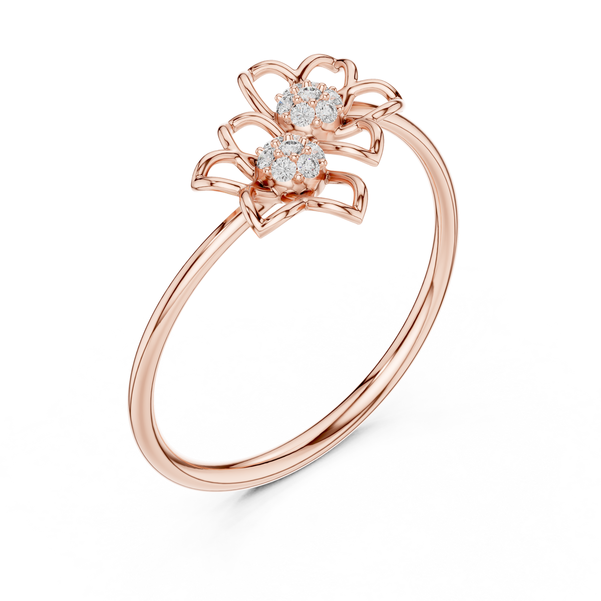 Double Bloom Diamond Band