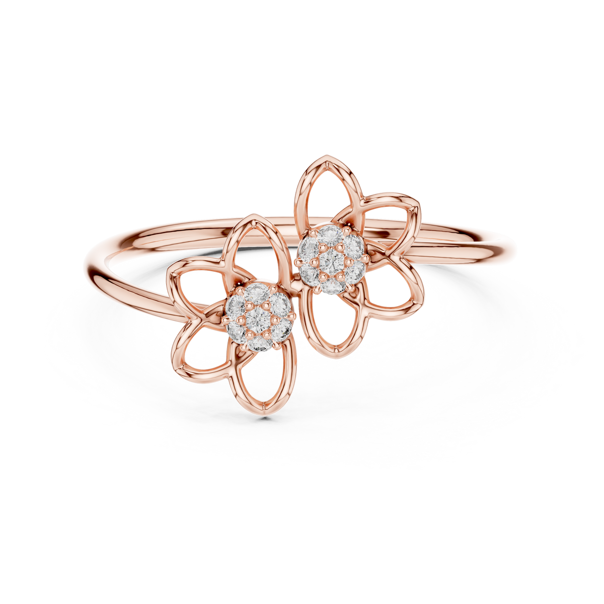 Double Bloom Diamond Band