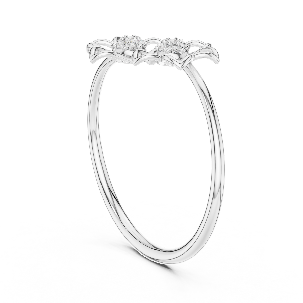 Double Bloom Diamond Band
