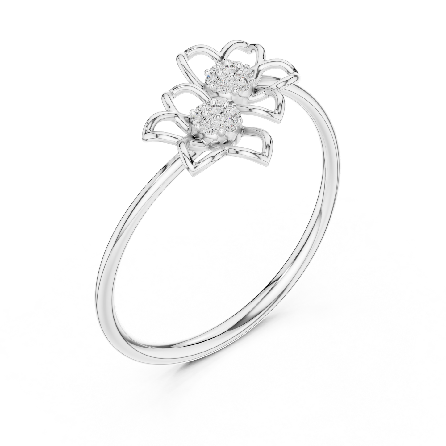Double Bloom Diamond Band