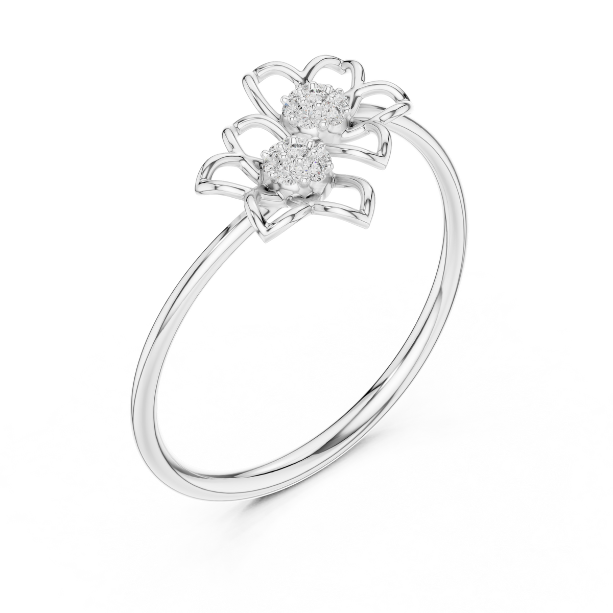 Double Bloom Diamond Band