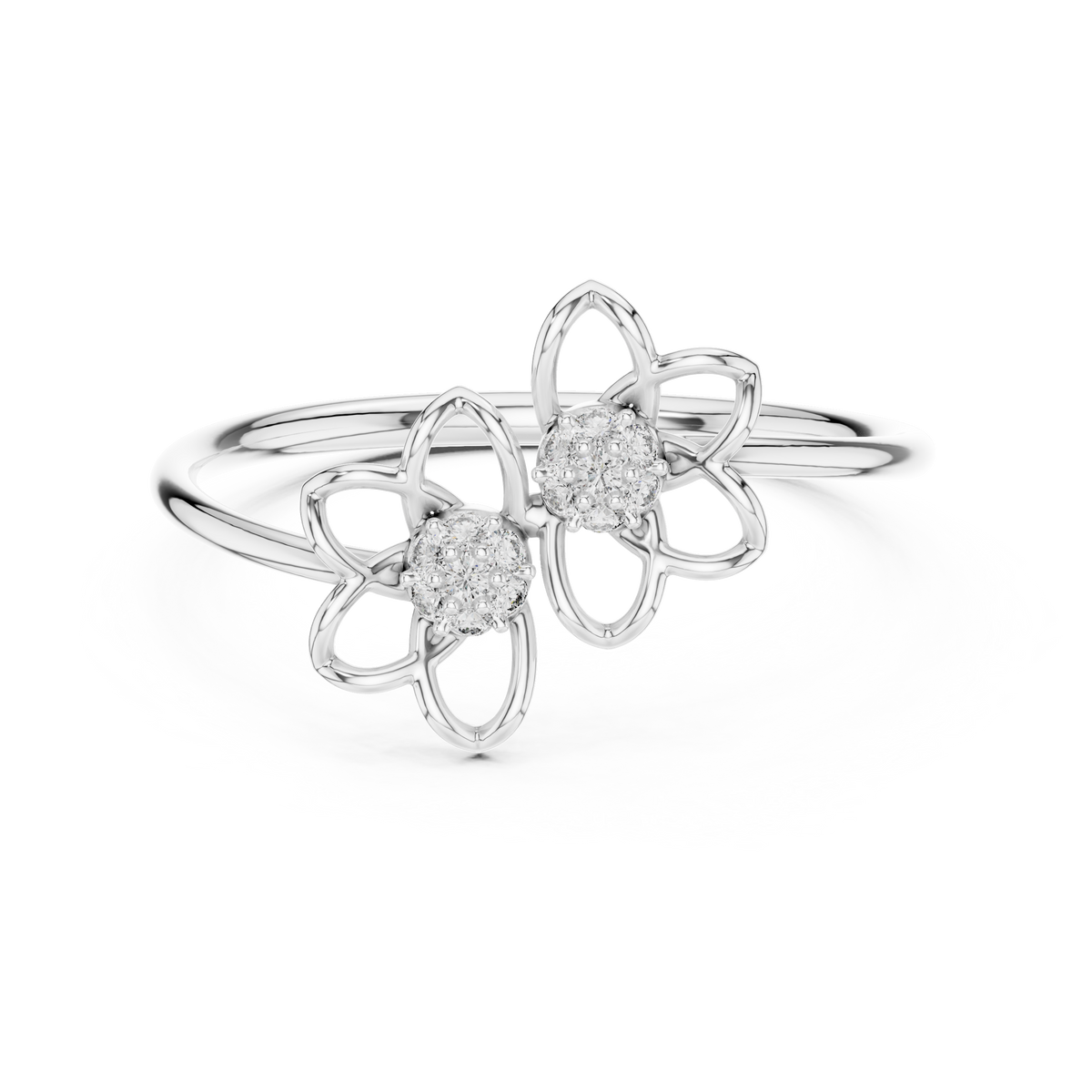 Double Bloom Diamond Band