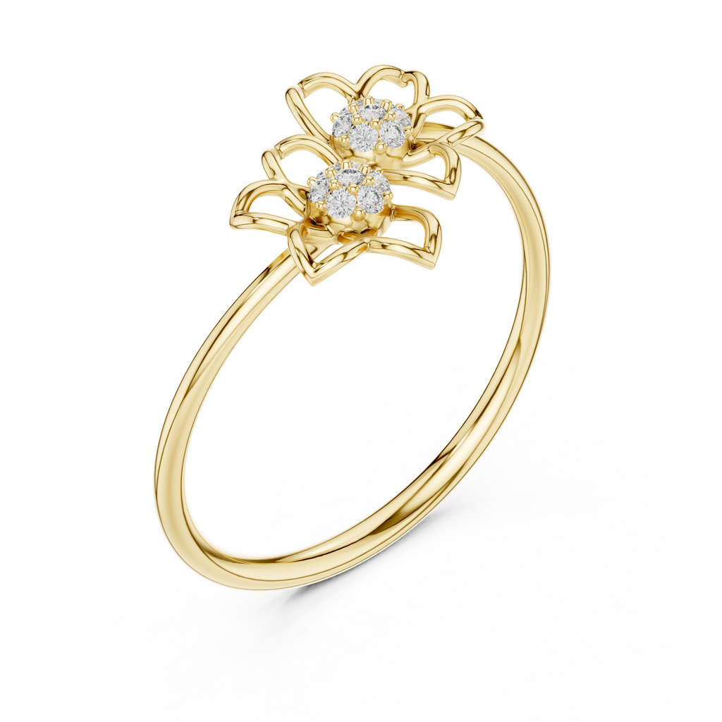 Double Bloom Diamond Band