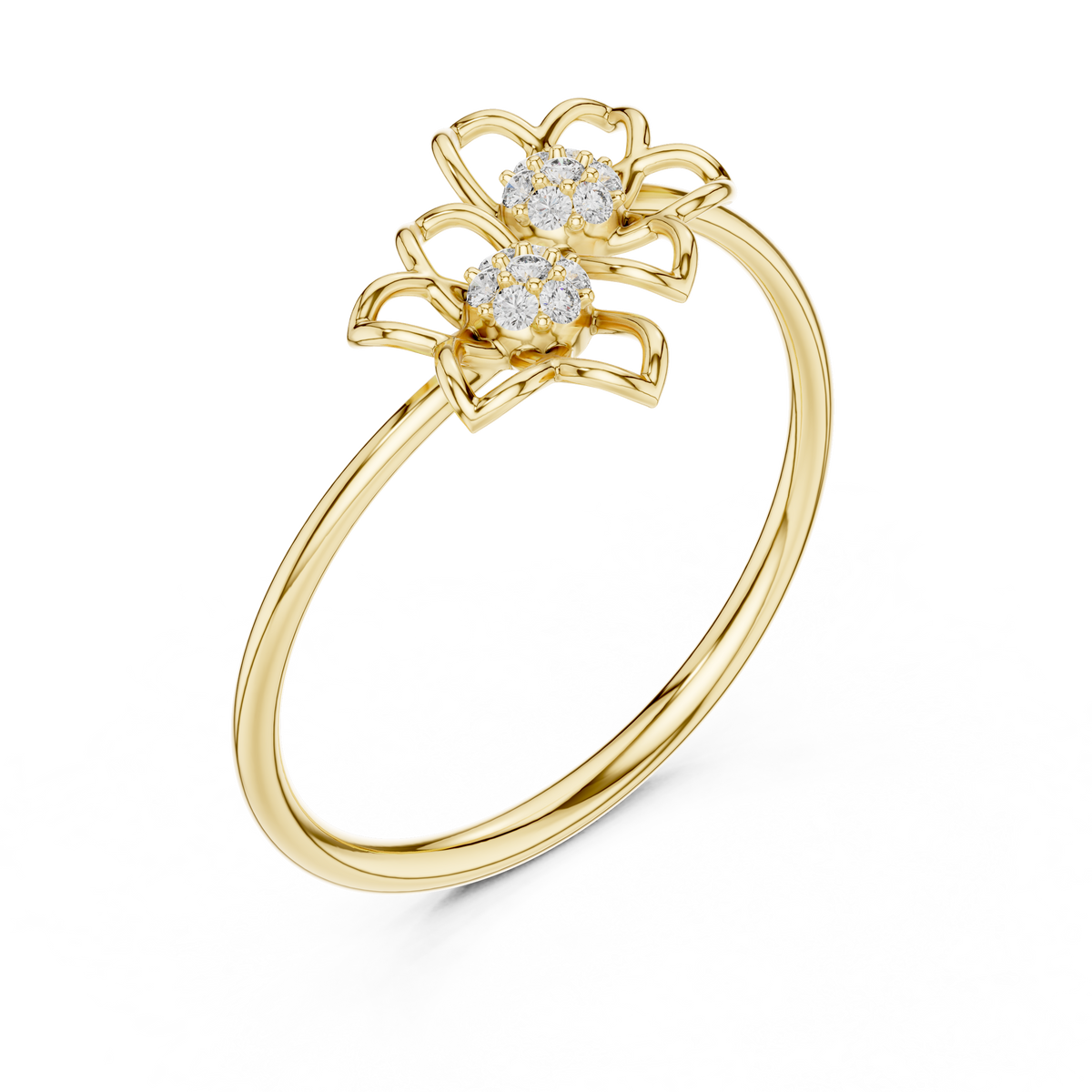 Double Bloom Diamond Band