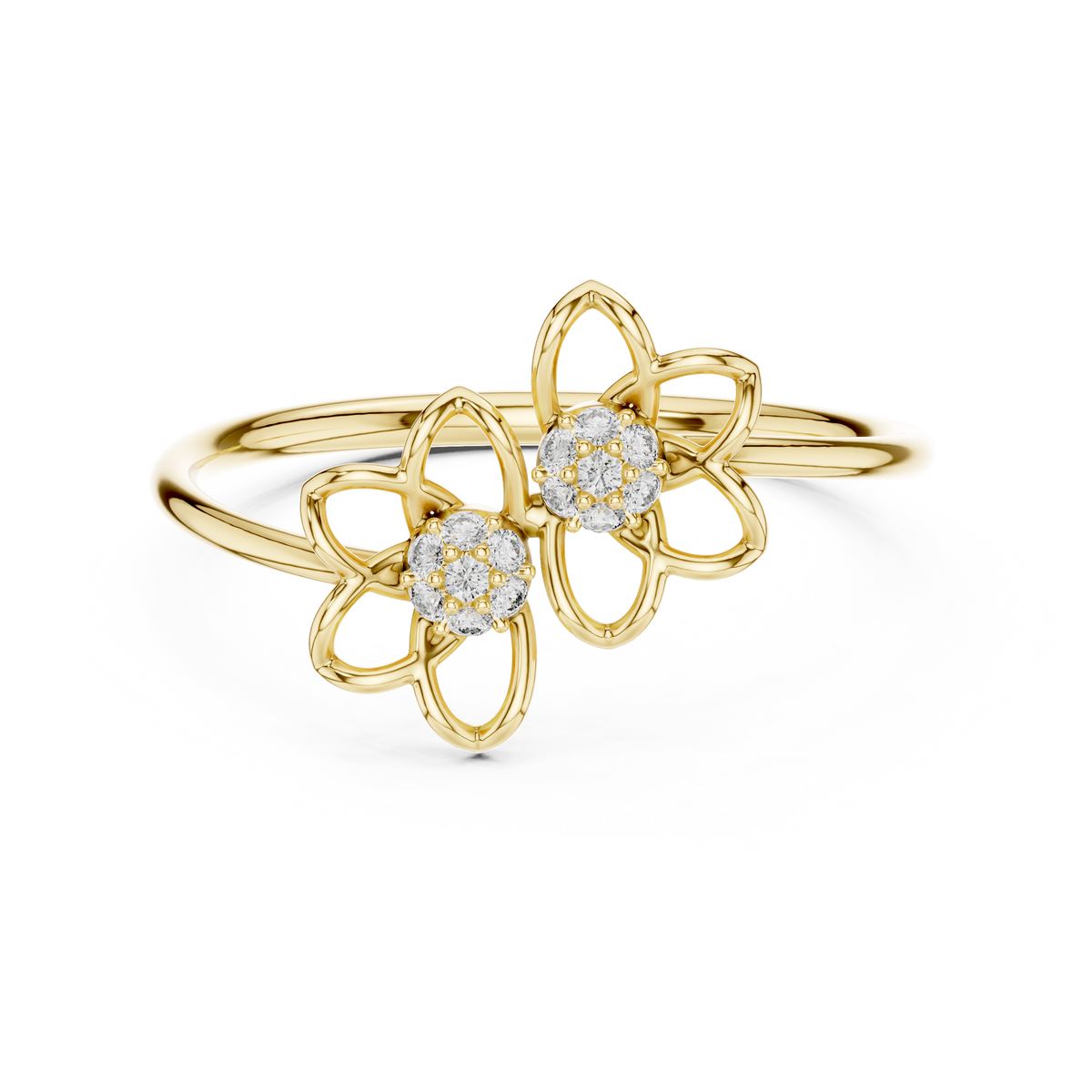 Double Bloom Diamond Band
