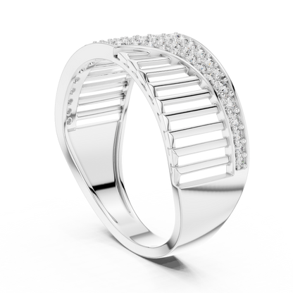 Diamond Ring – Unique Pillar Lattice Statement Band