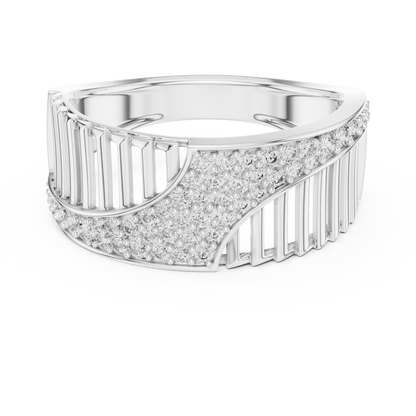 Diamond Ring – Unique Pillar Lattice Statement Band