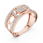 Premium Diamond Studded Gold Ring | Unique Luxury Designer Diamond Band