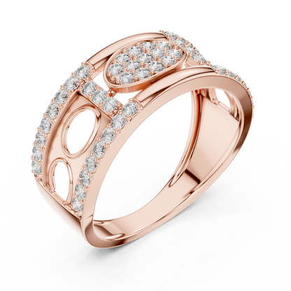 Premium Diamond Studded Gold Ring | Unique Luxury Designer Diamond Band