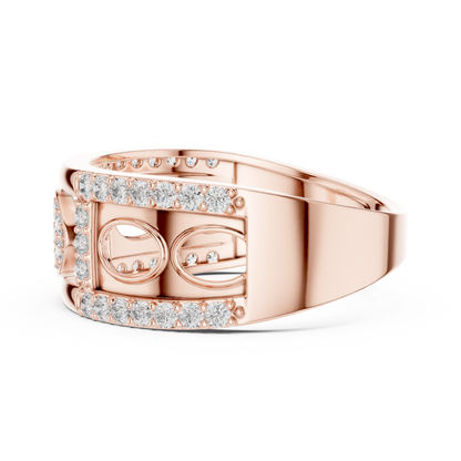 Premium Diamond Studded Gold Ring | Unique Luxury Designer Diamond Band