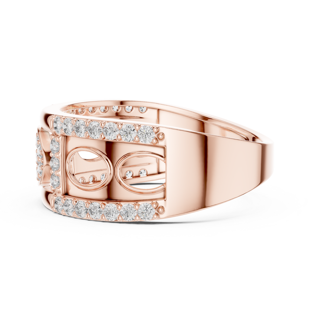 Premium Diamond Studded Gold Ring | Unique Luxury Designer Diamond Band